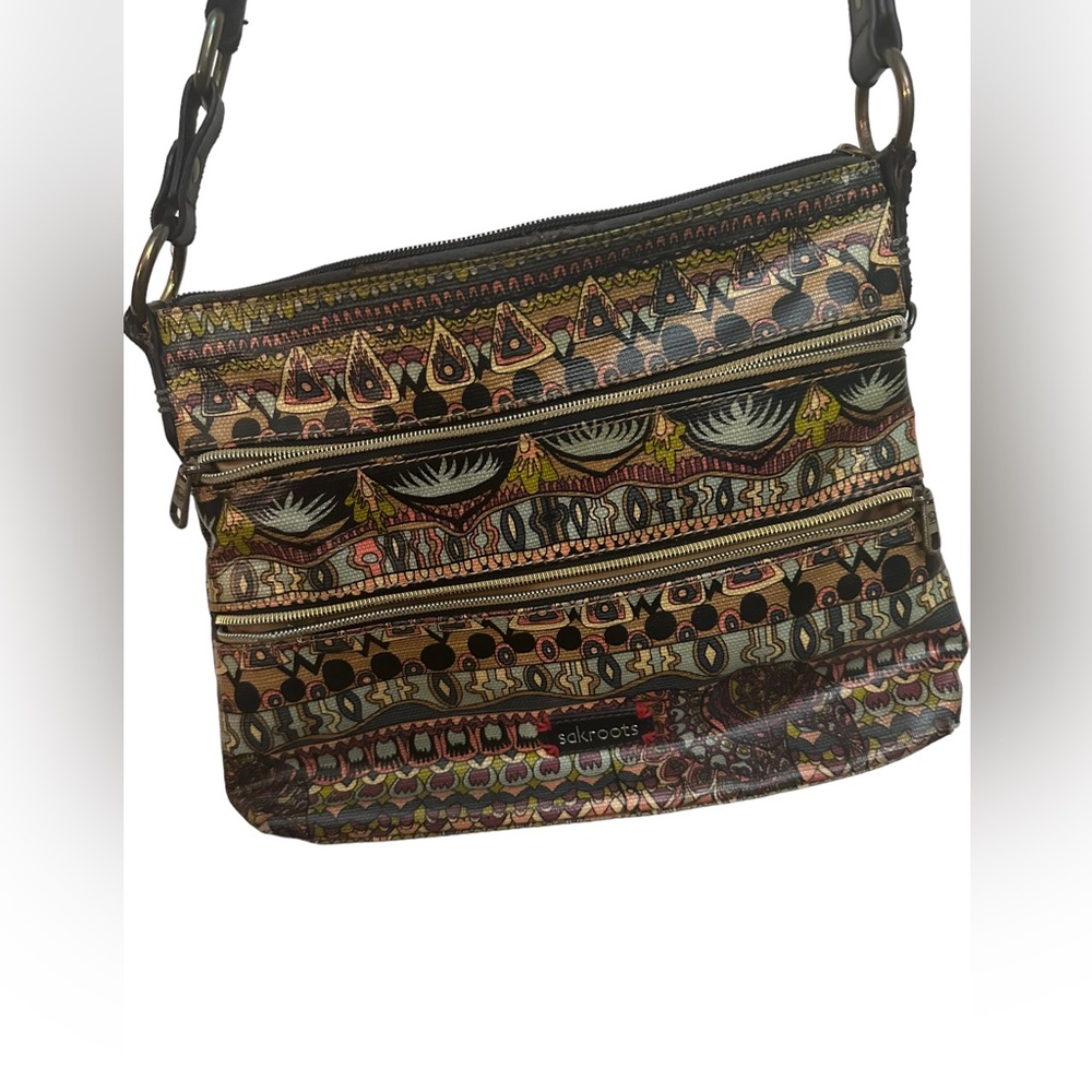 Sakroots crossbody flat mulitcolor "PEACE" womens